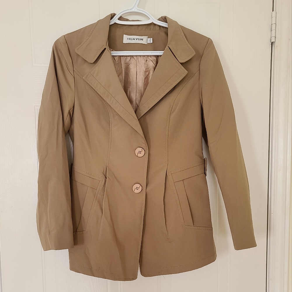 Blazer Coat, XSmall, Khaki.